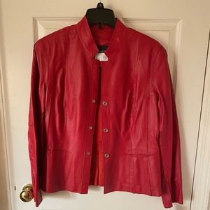 Red Jones New York Leather Jacket